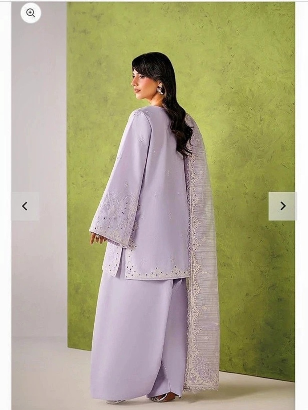 Emaan Adeel Caelia Embroidered Tunic Set Purple XL